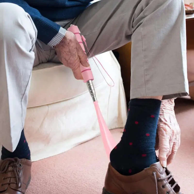 Adjustable Shoe Horn 30cm-70cm Retractable Shoehorn Shoe Stainless Steel Shoe Horn with Comfortable Handle Shoe Spoon for Home