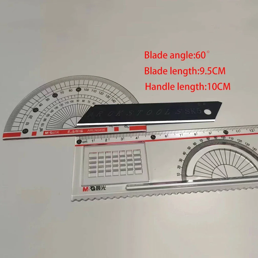 100PCS/1Set 100mm*18mm Stainless Steel Utility Knife Replace Blade Black Silver Tool Carving Blade for Student Office Stationery