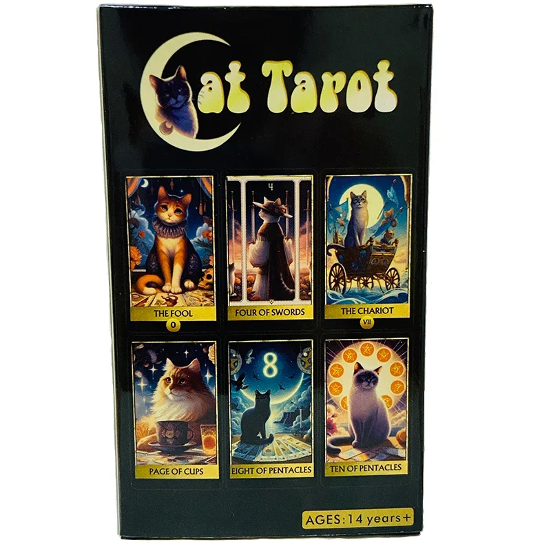 Cat tarot cards A 78 Deck English Version Board games Cards Selfcare for Tarot Readings Vibrant Easy Deck Fortune Telling Game 2