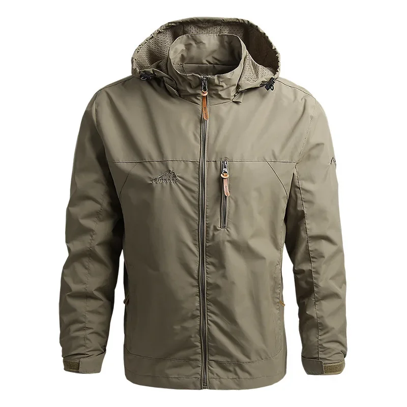 Men Windbreaker Retro Field Jackets Outerwear Mens Tactical Waterproof Pilot Coat Hoodie Men Hunting Army Clothes