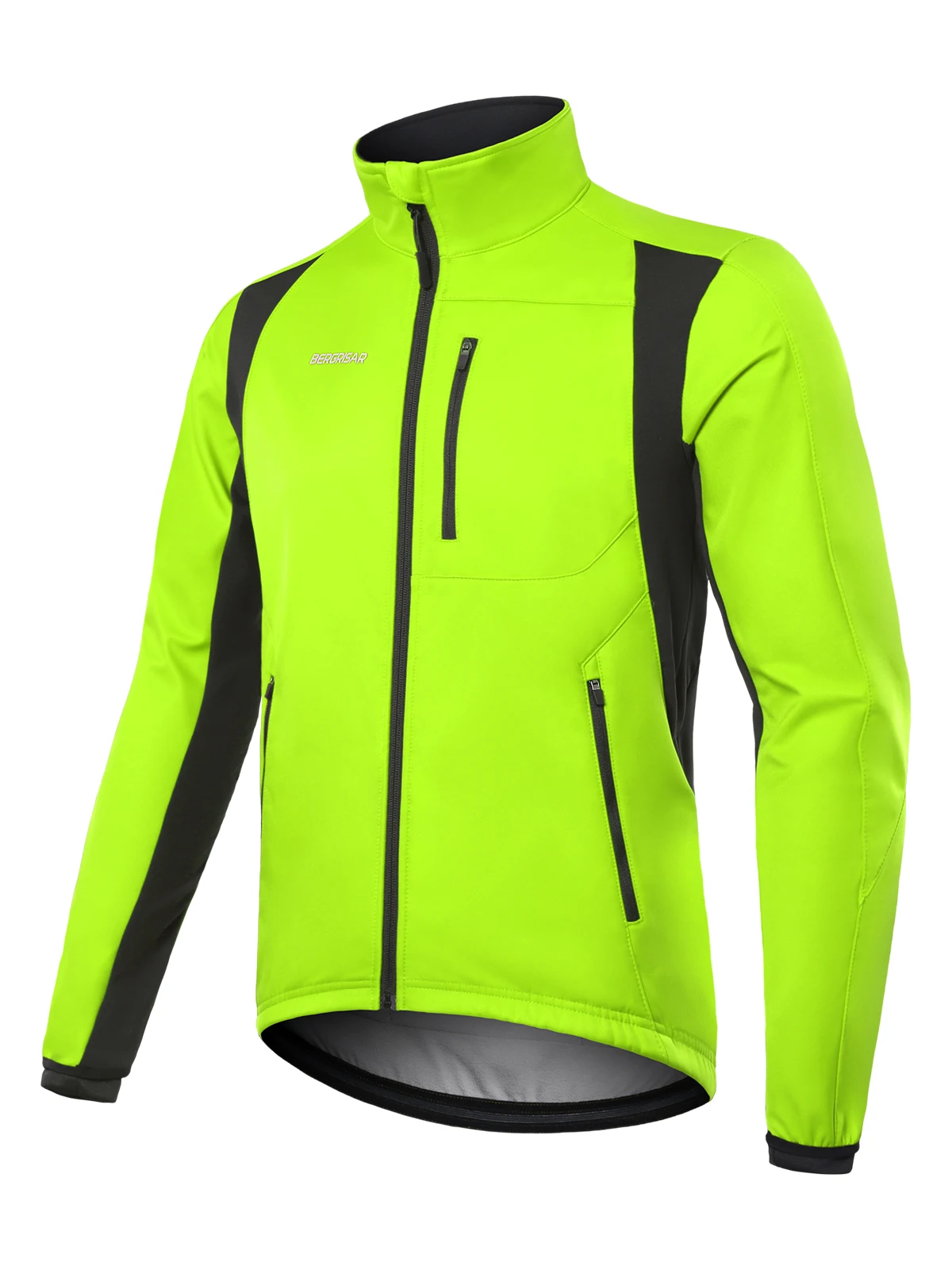 Winter Cycling Jacket Mens Waterproof Windproof Fleece with 6 Pockets