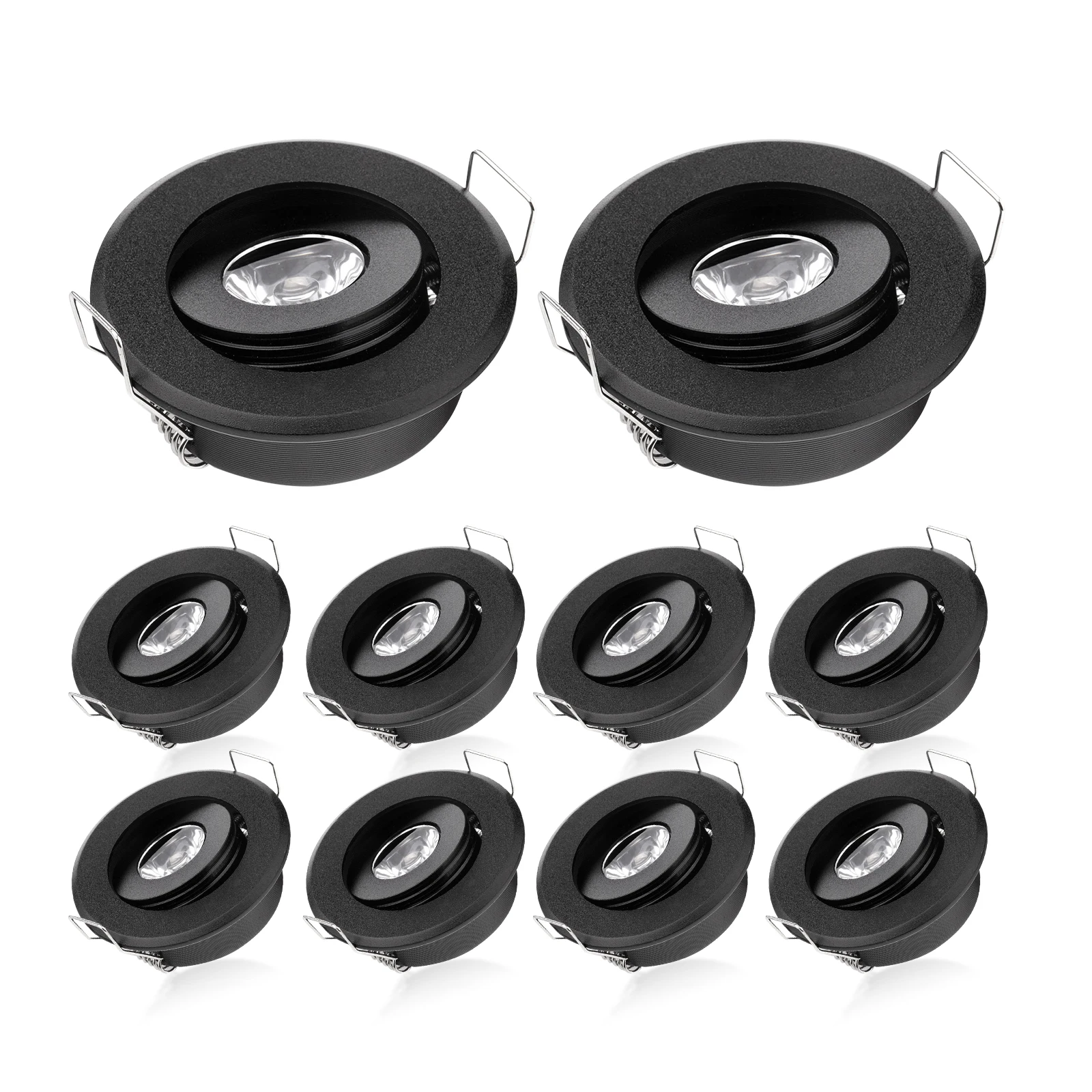 10pc 3W Mini Led Downlight Cabinet Recessed Spot Light Led Driver Pure Nature Warm White and White Silver Black Body AC85-265V