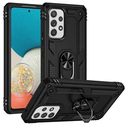 Armor Shockproof Case with Metal Car Ring Bumper Cover - A32 5G 6.5 inch (Black)