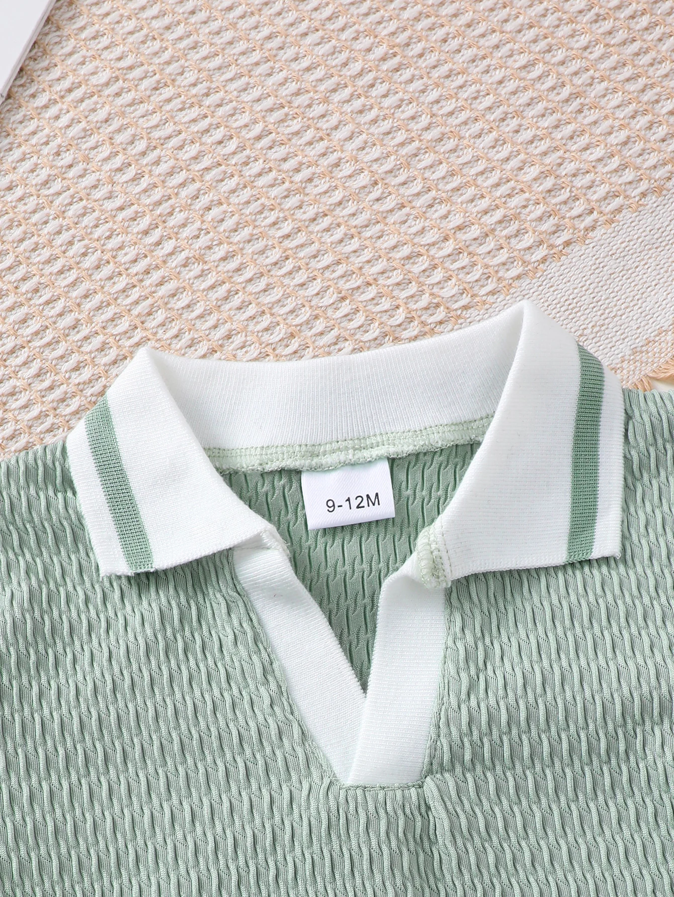 0-3Y Children's 2PCS Fashion Newborn Summer Set Color blocked Clothing Casual Breathable Mesh Short sleeved Top+Shorts Set 3