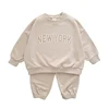 2024 Baby Romper INS 0-12M Newborn Infant Baby Boy Girl Romper Cute New York Letter Long Sleeve Jumpsuit Playsuit Clothing 5