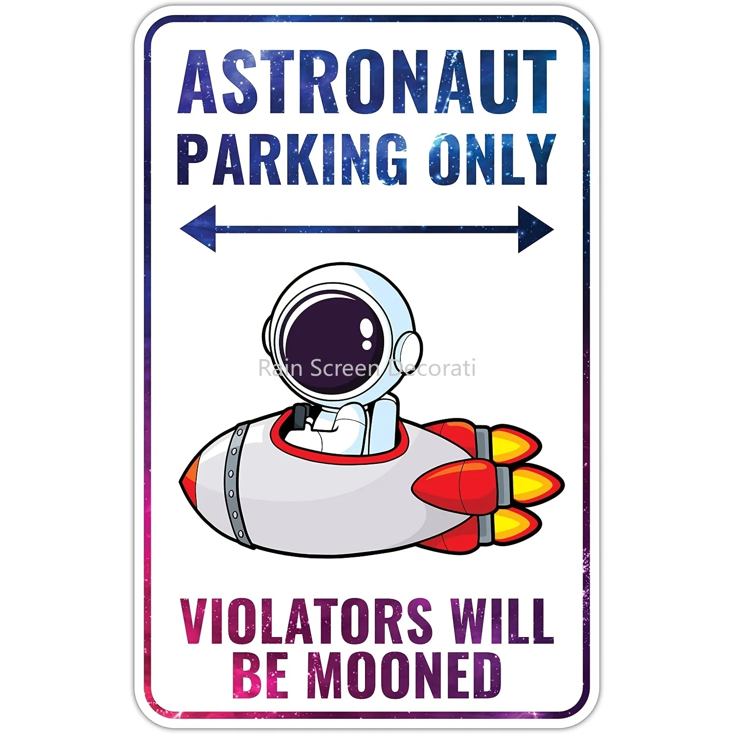 

Astronaut Space Sign Decor Aluminum Outer Space Gifts For Boys Themed Bedroom Room Wall Decorations Stickers Decal Stuff 12x8in
