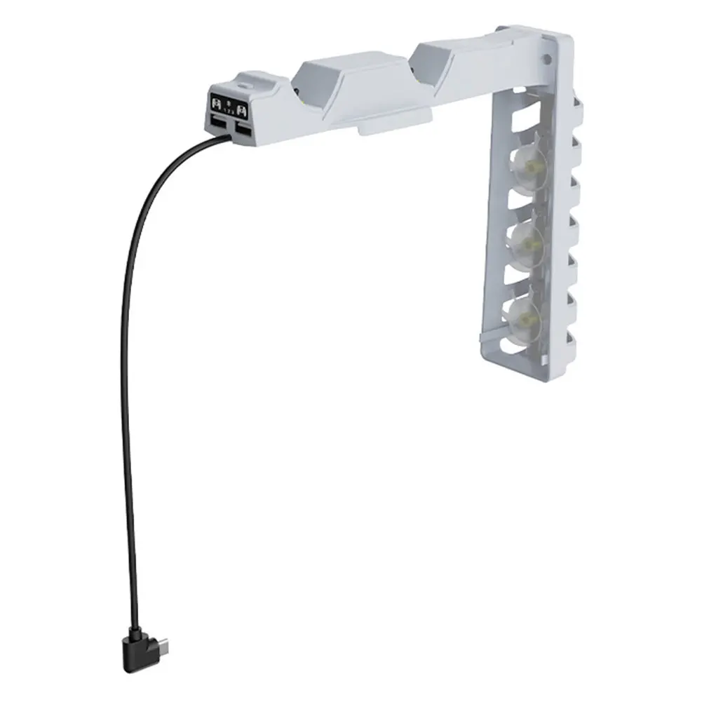 저소음 쿨러 선풍기 듀얼 컨트롤러 충전 스테이션, RGB 조명 포함, PS5 슬림 콘솔 및 컨트롤러용 효율적인 냉각 시스템