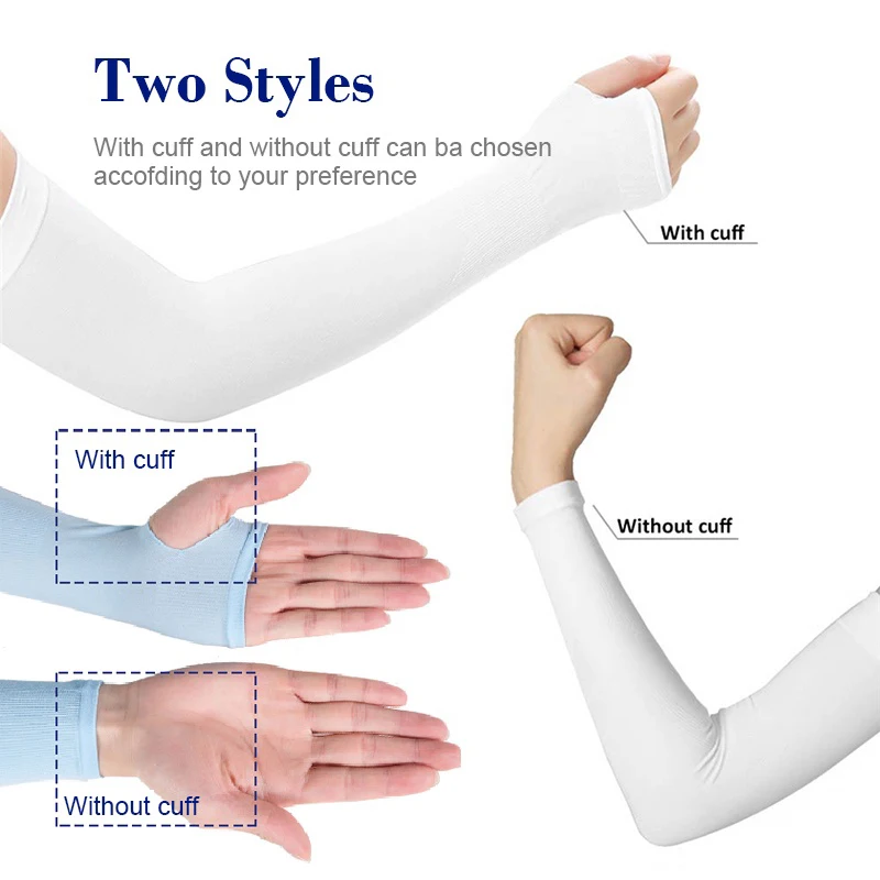 Sun Protection Sleeves Summer Ice Silk Long Sleeves Anti-Sunburn Anti-UV For Men Women