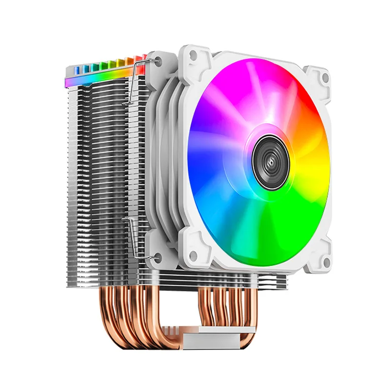 CR1400 4 히트 파이프 CPU 쿨러 팬 라디에이터 5V ARGB CPU 냉각 팬 LGA775/1150/1151/1200/1700 용 4 핀 PWM 음소거 방열판 팬