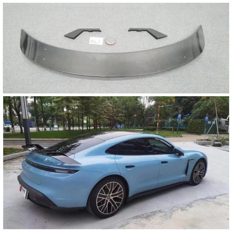 

For Porsche Taycan 2019 2020 2021 2022 2023 High Quality Carbon Fiber Rear Trunk Lip Roof Spoiler Wing