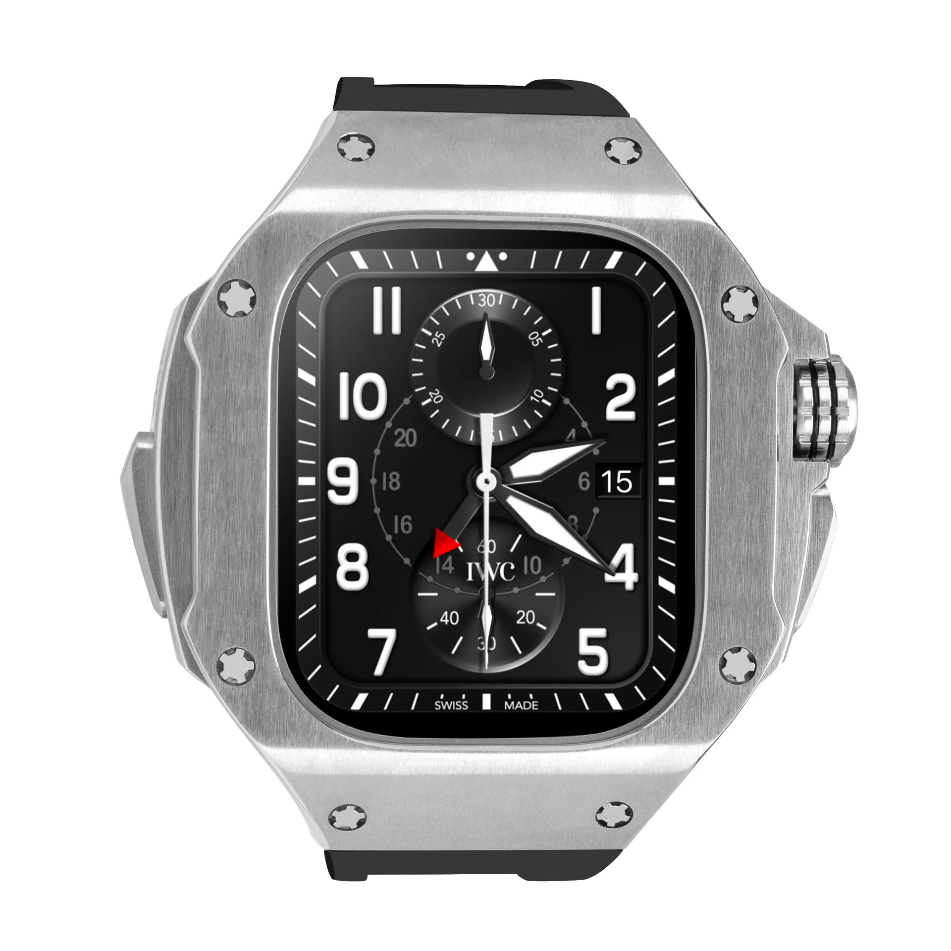 Luxury Stainless Steel Case Modification Kit for Apple Watch 8 Ultra Rubber Band IWatch Series 8 49mm Sport Bracelet Refit Mod