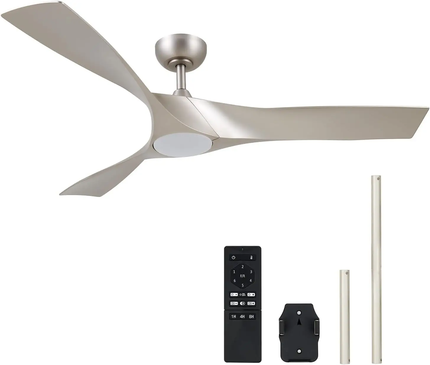 Ceiling Fans with Lights, 52 inch Ceiling Fan with Remote, 3 Blades, Noiseless 6-Speed Reversible DC Motor, Modern Ceili
