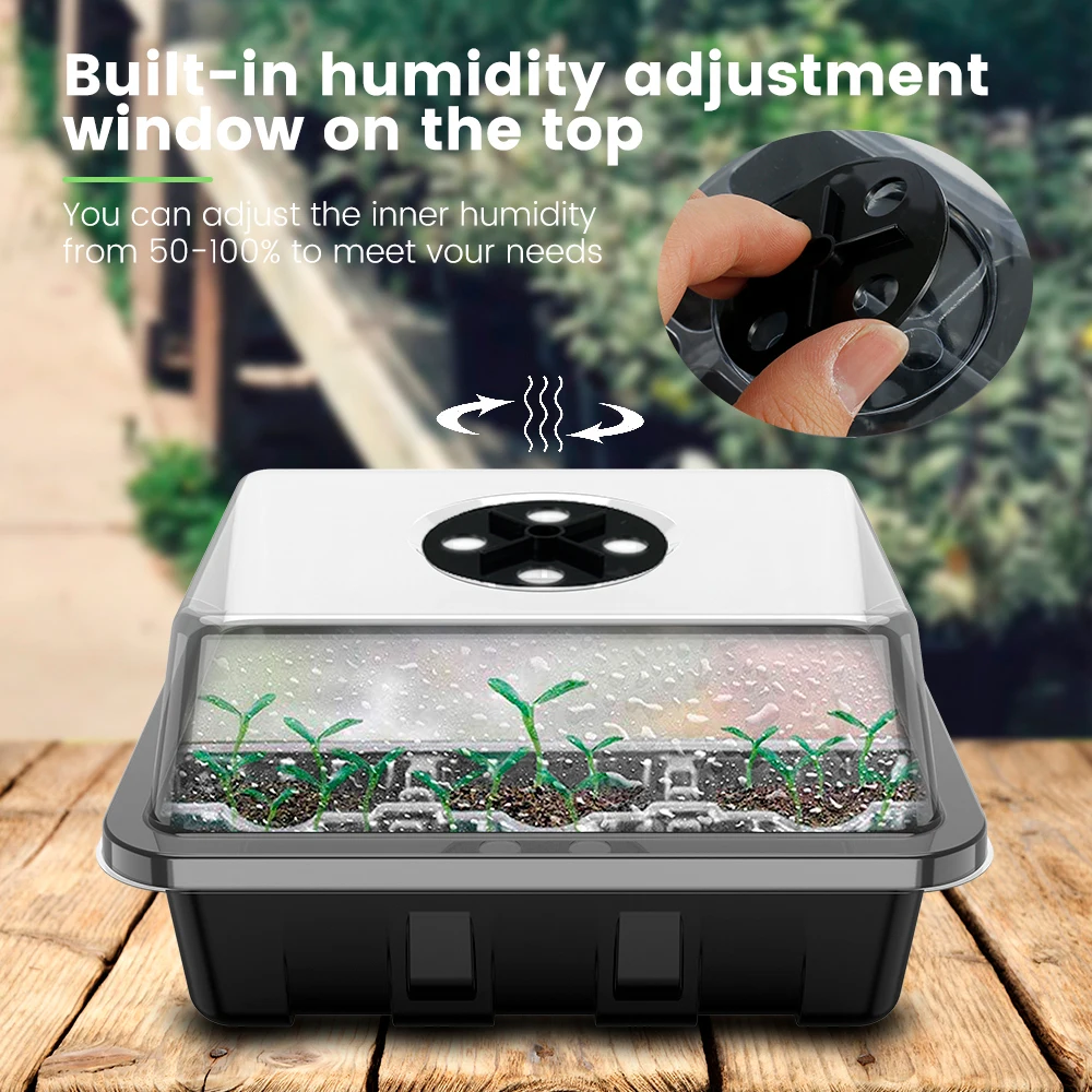 6Pcs Seedling Starter Trays 12 Hole Plastic Plant Seeds Grow Box Vegetable Flower Plant Pots Nursery Grow Box for Garden Ourdoor