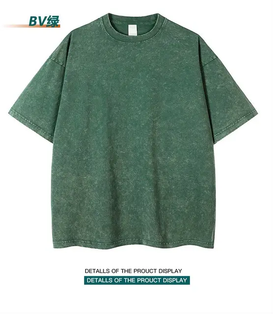 260g American Size Men's 100% Heavy Cotton Retro Washed T