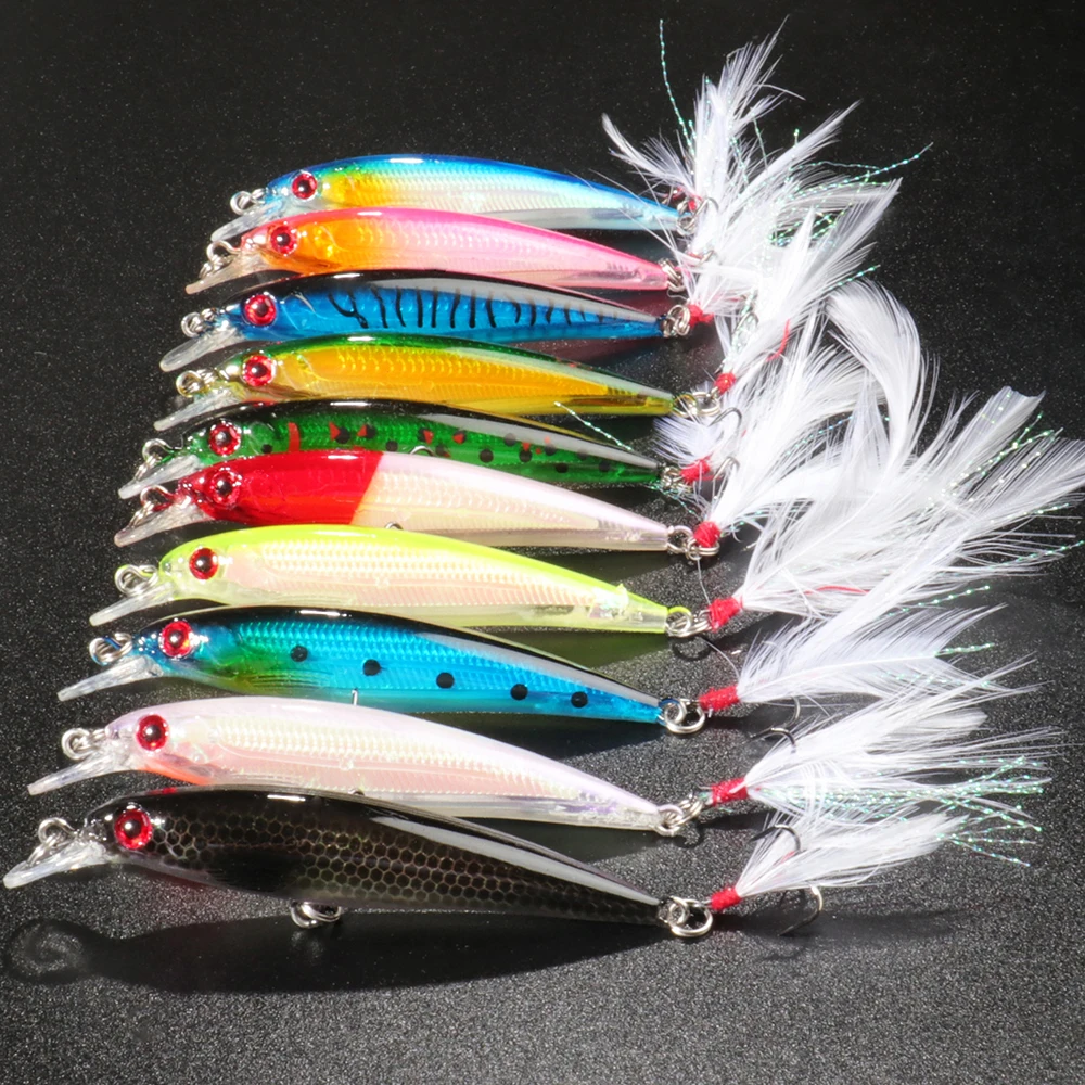 10PCS/Lot Minnow 8g 13g 14g 26g Fishing Lure Floating HardBait Pesca Tackle  Jerkbait Swimbait Sinking Wobbler Artificial Bait