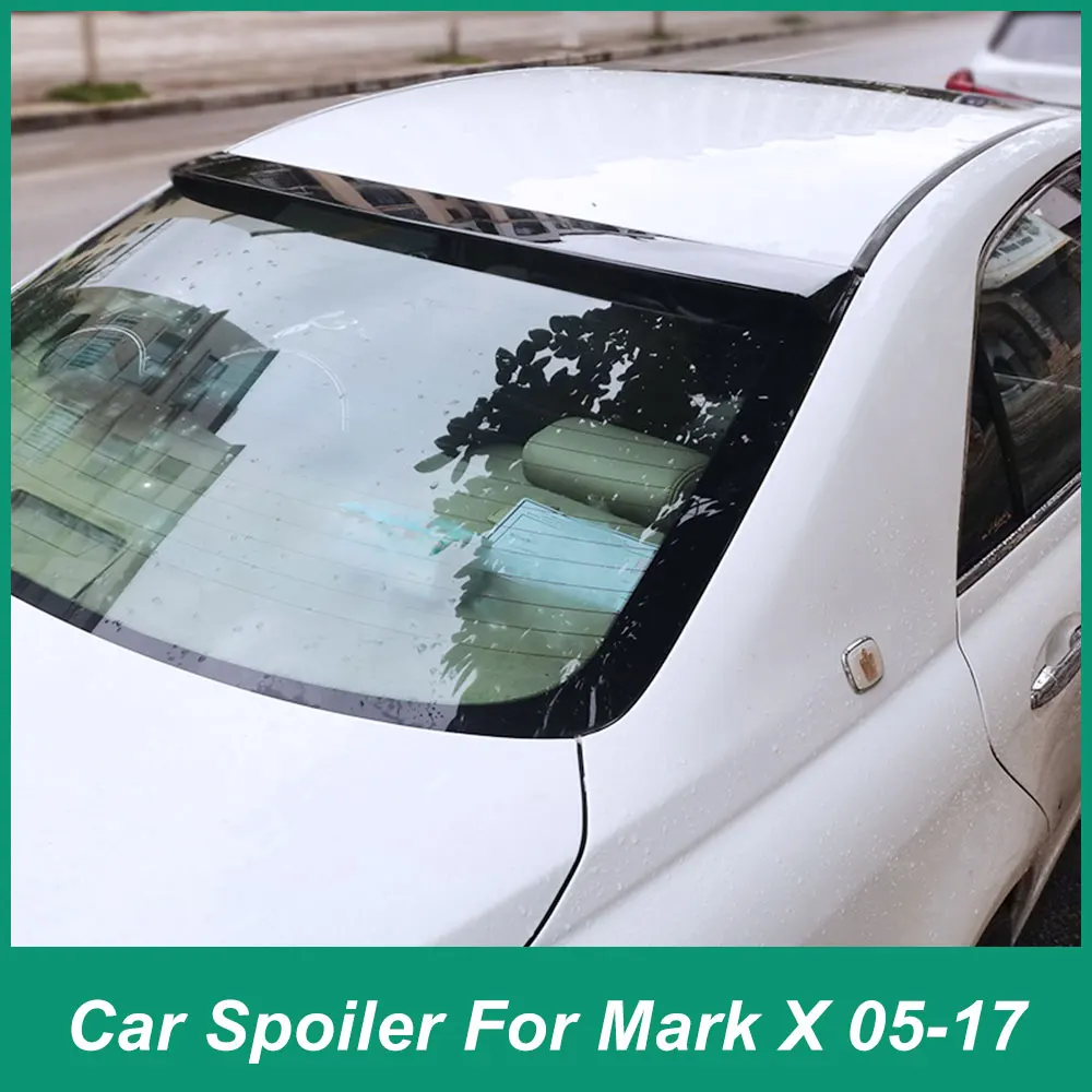 Ali Spoiler per auto lunotto posteriore per Toyota Mark X 2005 06 07 08 09 10 11 12 13 14 15 16 17 plastica ABS nero carbonio esterno - Image 6