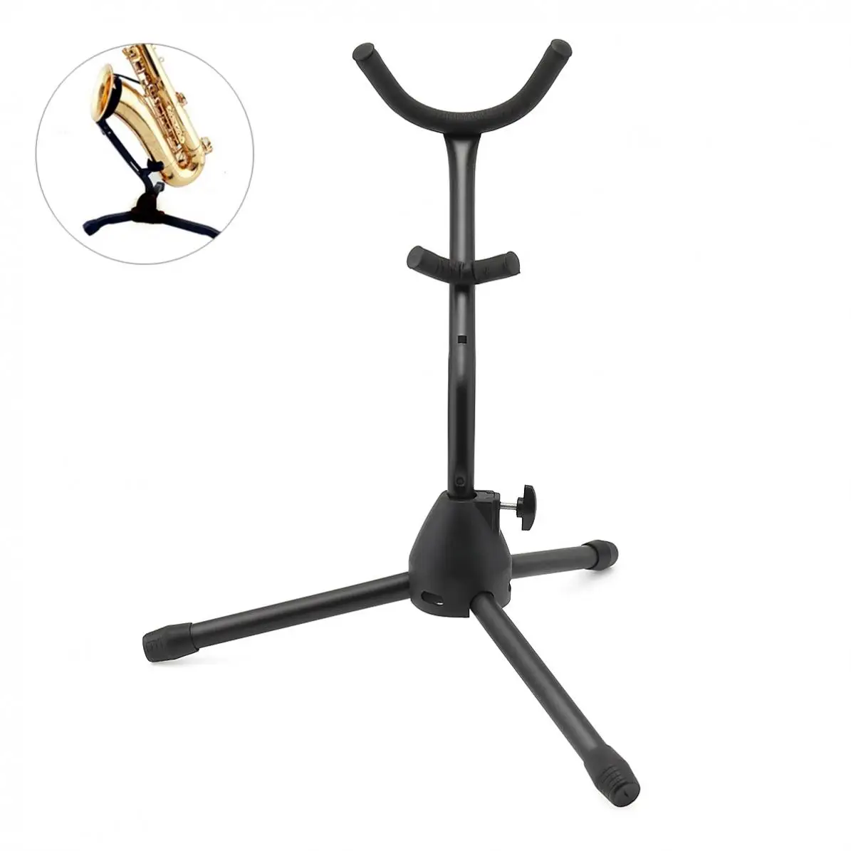 

Foldable Alto Saxophone Stand Holder Lightweight Tubular Construction Folding Alto Sax Stand Rack Saxophone Tripod