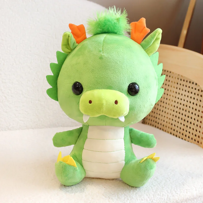 

25/32cm Cartoon Sitting Dragon Plush Doll Cute Green Baby Dragon Dinosaur Plushie Toy Soft Stuffed Animals Doll Kids Girl Gifts