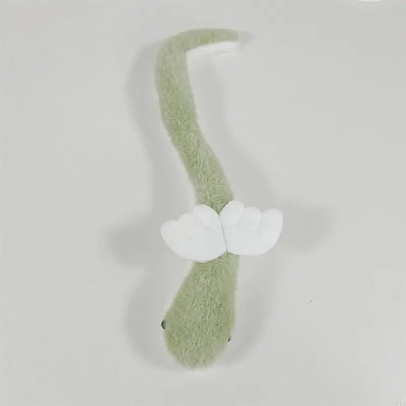 652F Stuffed Snake Toy Plush Green Bendable Figure Anime for Chinese New Year Spring Festival Photo Props