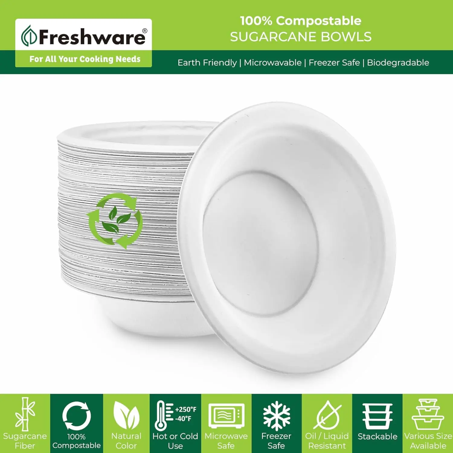 Disposable 12 oz. Soup Bowl, 1000-Pack Biodegradable Sugarcane Fiber Serving Bowls-Heavy Duty Bagasse