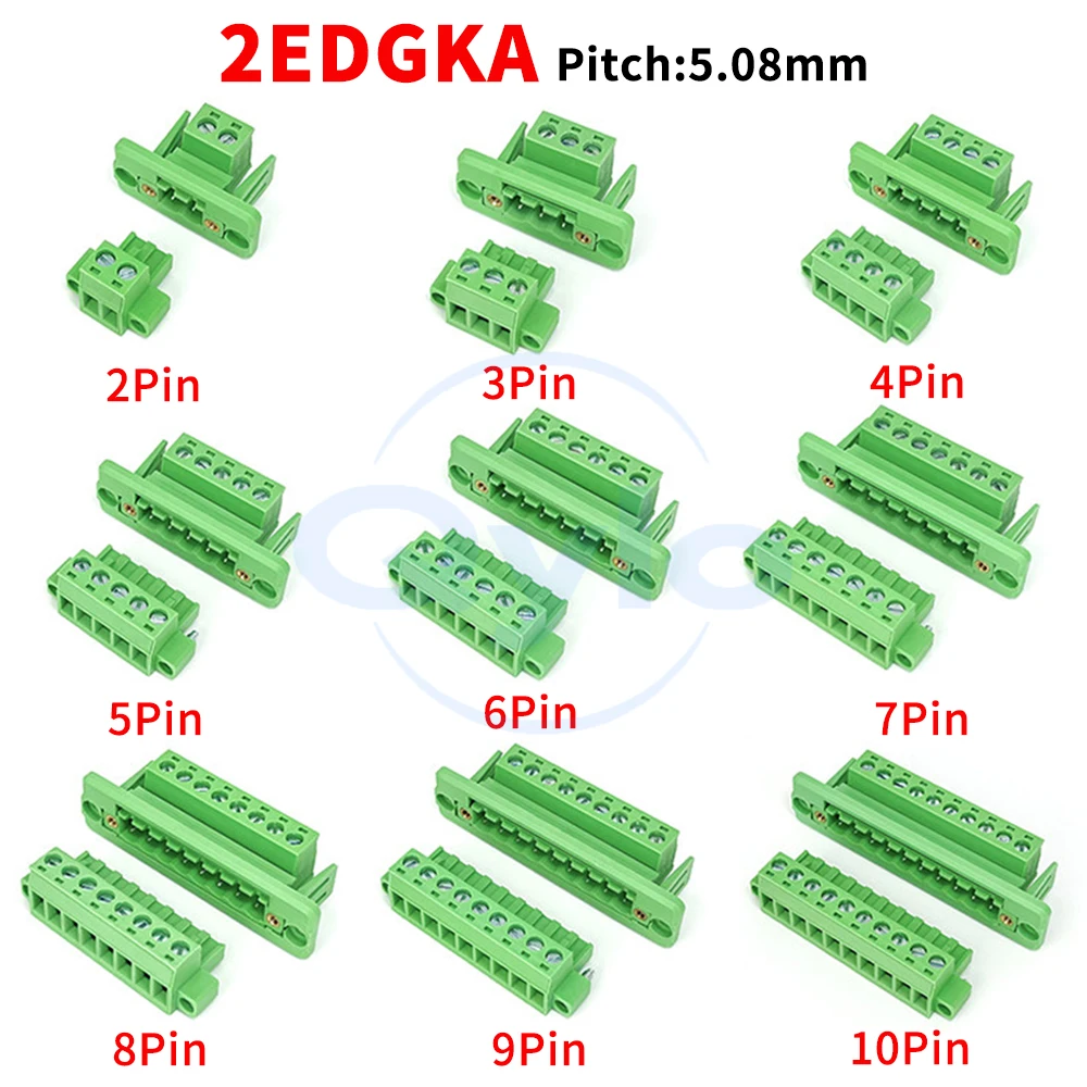 (1 Set) KF 2EDGKM 2EDGRKM 2EDGWC 5,08mm Durchgangs-Wandmontage-Klemmenblock Steckverbinder 15EDGKM/RKM 5,08 2~24P