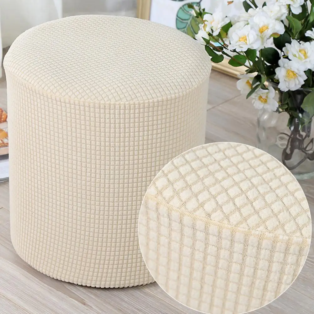 

Stool Cover Polyester Stool Protector High Elasticity Modern Stretch Square/Round Footstool Protector Cover for Home