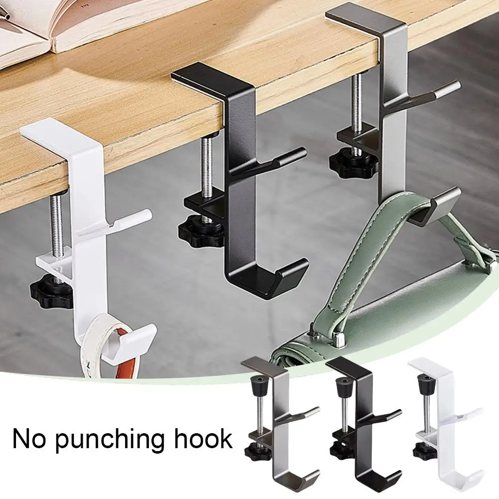 Description Picture 2 of item1/4pcs Punch Free Portable Multifunctional Cabinet Hook for Handbag Storage Desk Side Hanging Rack for Home Office Organizing