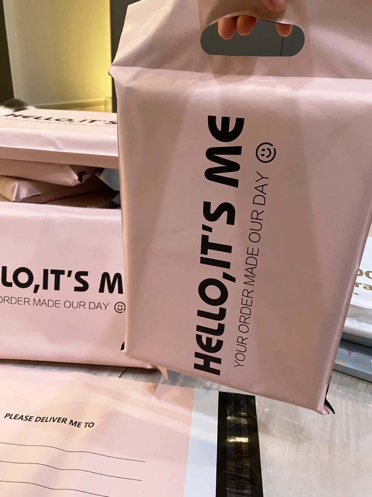 20PCS 100% D2W Biodegradable Mailing Bags with Handle Compostable Shipping Bags Eco Friendly Self Sealing Envelope Courier Bag express bag courier bag mailing bags storage bag