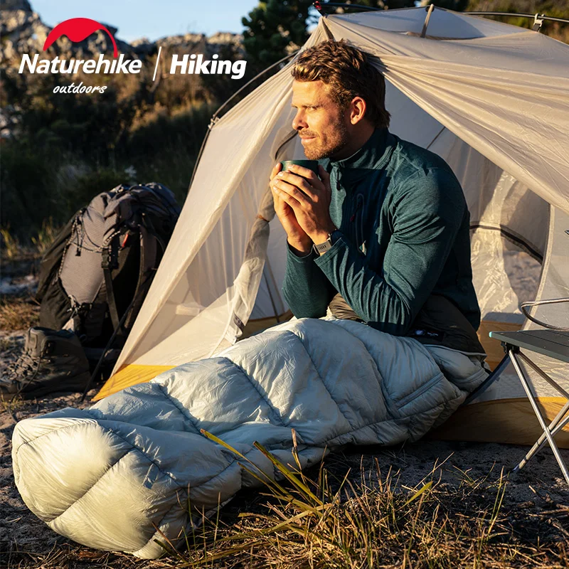 Sleeping Bag Naturehike Goose Down Sleeping Bag 860FP Ultralight Outdoor Hiking Winter Thickened 10D Nylon Adult Mummy