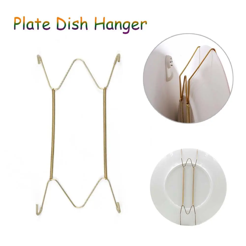 

Hanging Metal Fixed Invisible Hook Home Decor Art Plate Dish Hanger Securing clip Dish Spring Holder Decoration Crafts