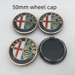 Set of 4 Premium 3D 50mm Car Emblem Wheel Hub Center Cap Badges - Stylish Decorative Covers (50mm Gold cap)