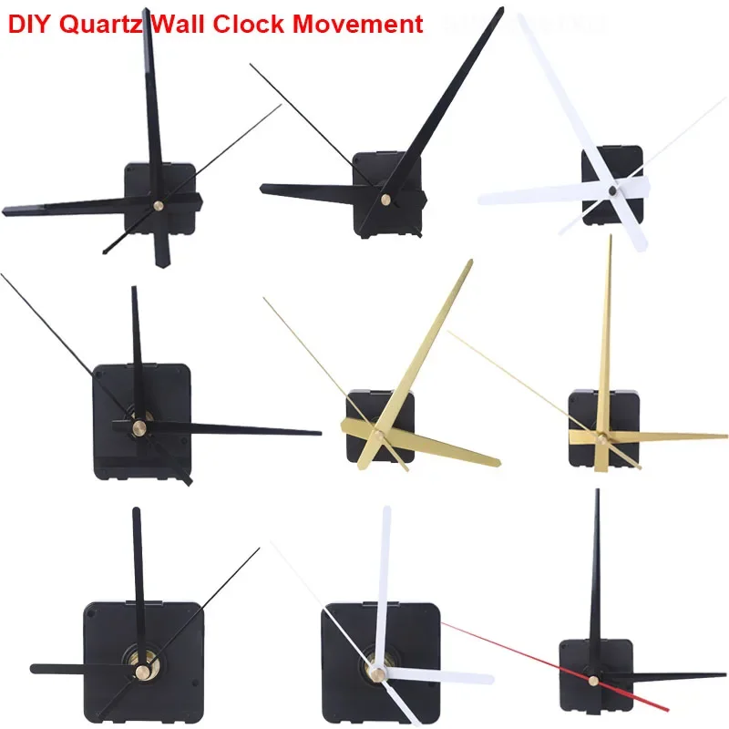 DIY Wall Clock Movement Mechanism with Hands Long Shaft Silent Battery Operated Watch Repair Parts Replacement Set