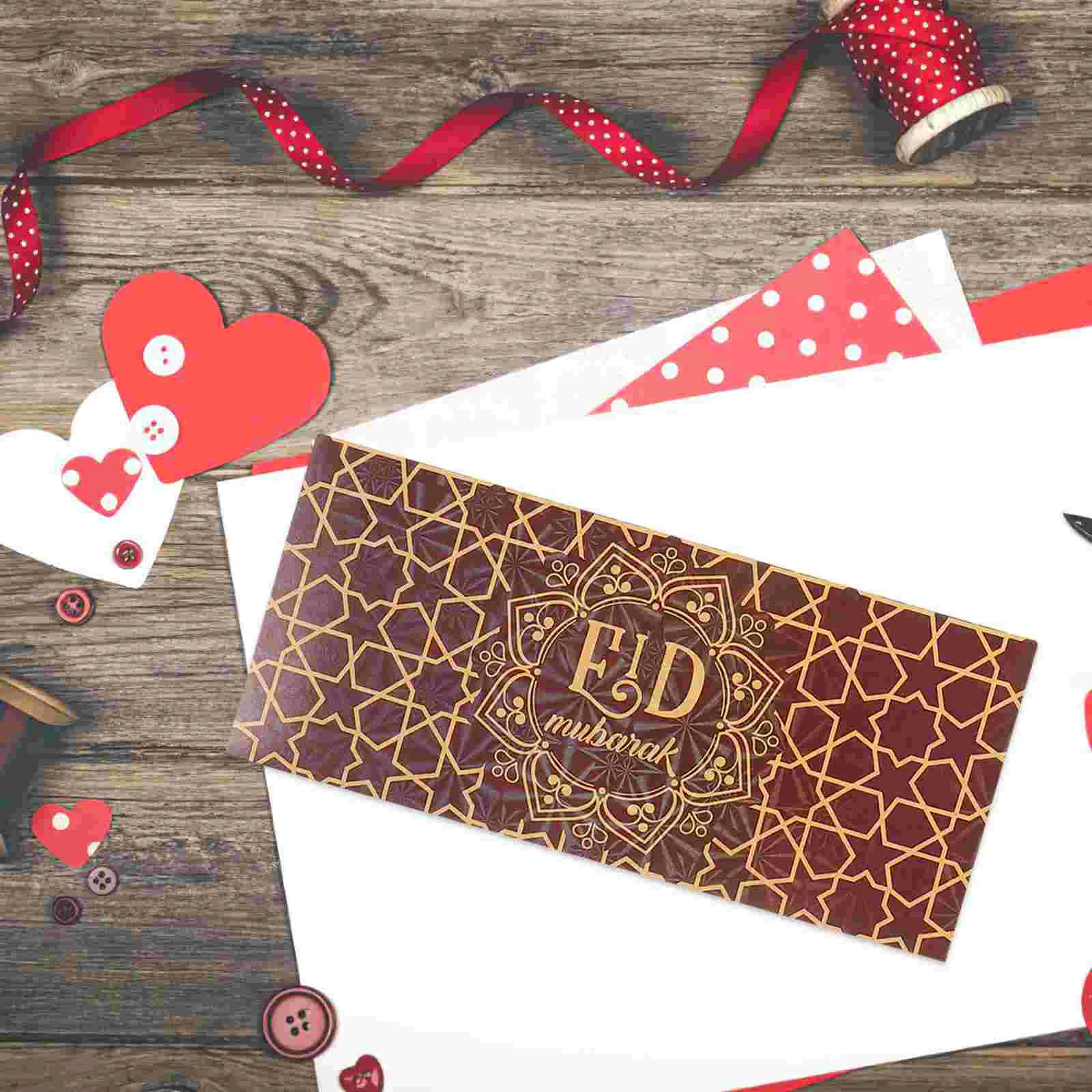 Red Envelope Bag Paper Blessing Envelopes Eid Cards Envelopes Party Bag Filler Bills Receipt 12 Pcs