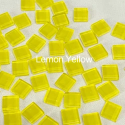 Handmade DIY Colored Crystal Ceramic Mosaic Tiles - 50 Piece Set for Decorative Wall Art and Crafts (Lemon Yellow)