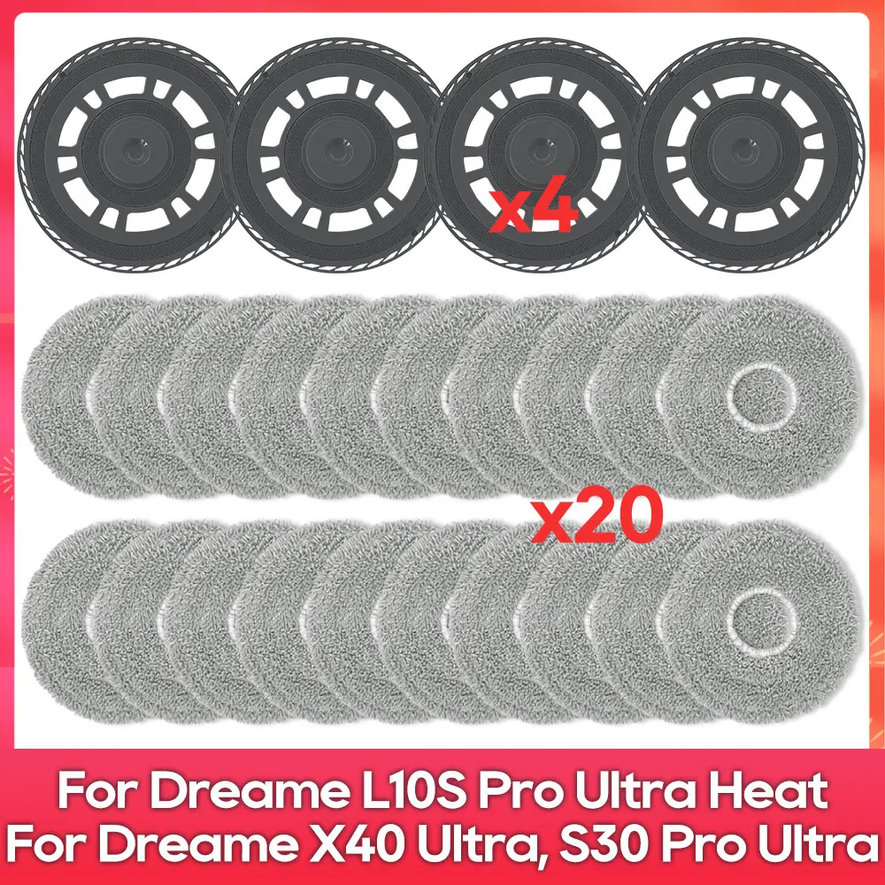 Kit Accessori Per Dreame L10S Ultra E Xiaomi X20+, 4 Panni E 2 Supporti Di Ricambio Per Robot Aspirapolvere