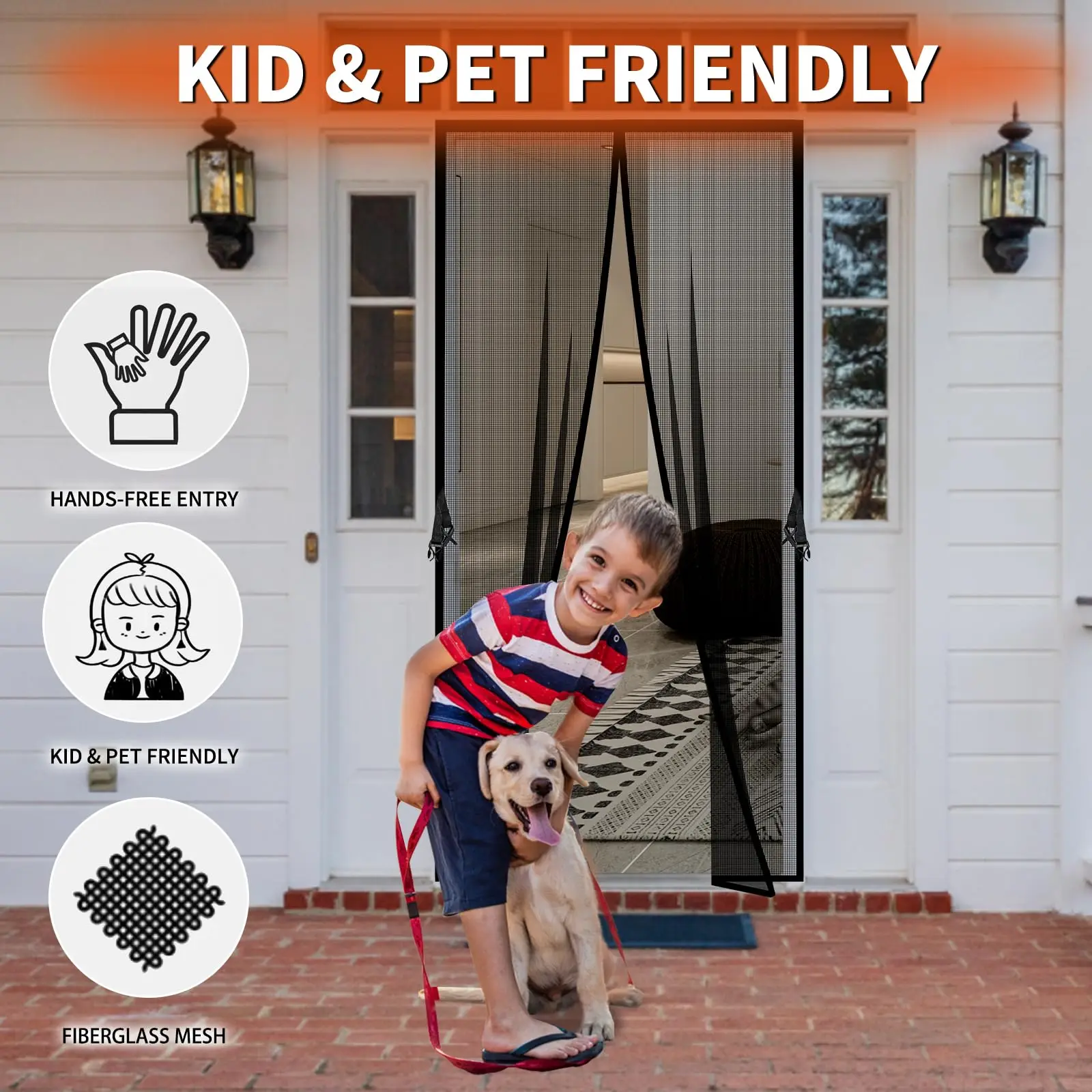 Description Picture 6 of itemMosquito Net Door Curtain Screen Magnets Mesh Magnetic Window Automatic Closing Curtains Anti Fly Insect Sandfly Mosquitoes Canv