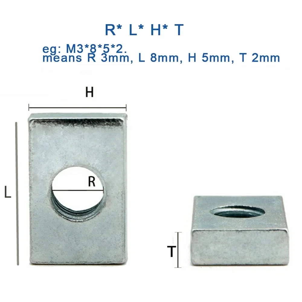 10-50 шт., квадратные гайки M3 M4 M5 M6 M8 (art.: 3920c67916f88) - 3920c67916f88
