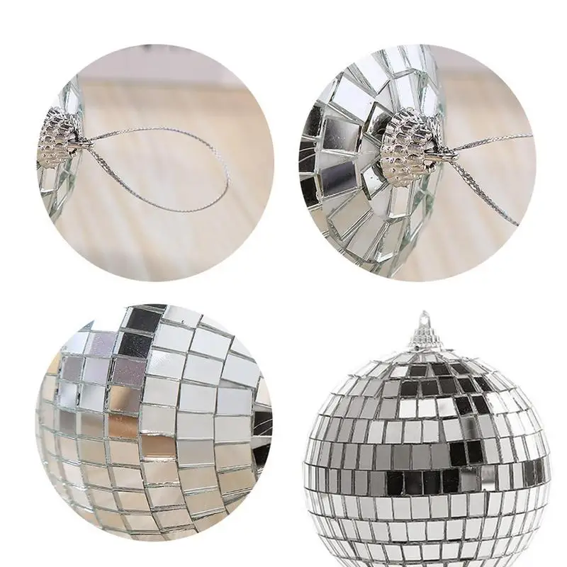 200 Pcs Disco Balls Ornament Mini Disco Balls Small Mirror Silver Hanging  Decorations Reflective Disco Ball for 70s Disco Themed Party Christmas Tree  Birthday Wedding (2, 1 Inch)