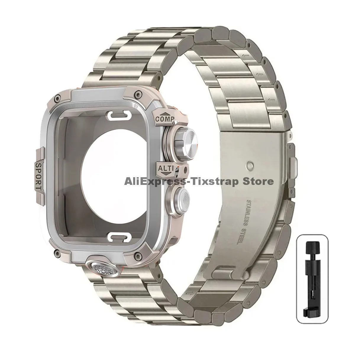Premium Metal Strap and Protective Case