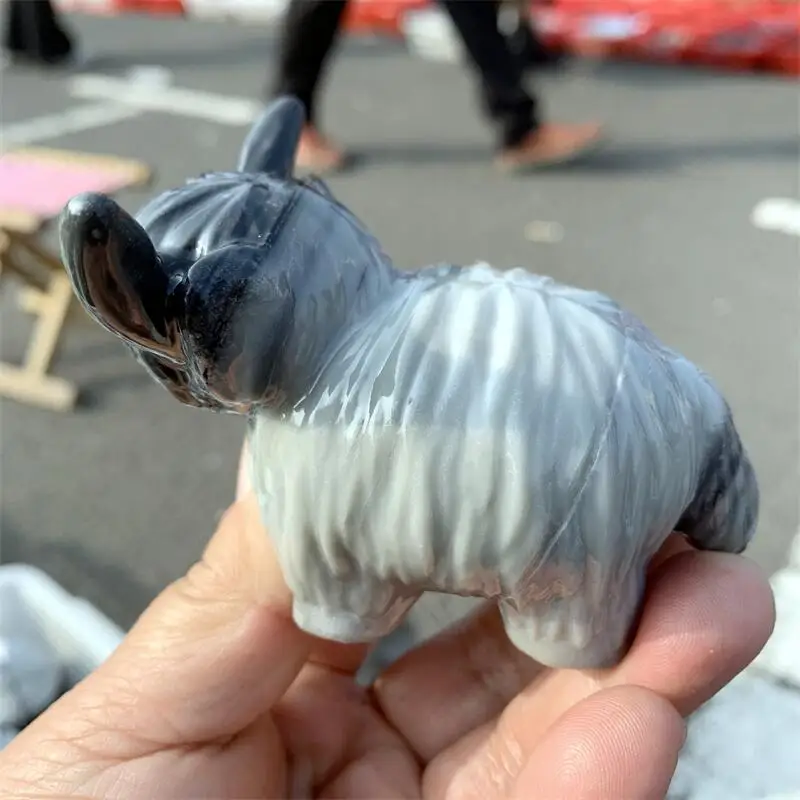 Natural Taichi Stone Scottish Highland Cow Crystal Energy Ornament Quartz Animal Children Gift Or Used For Home Decoration 3