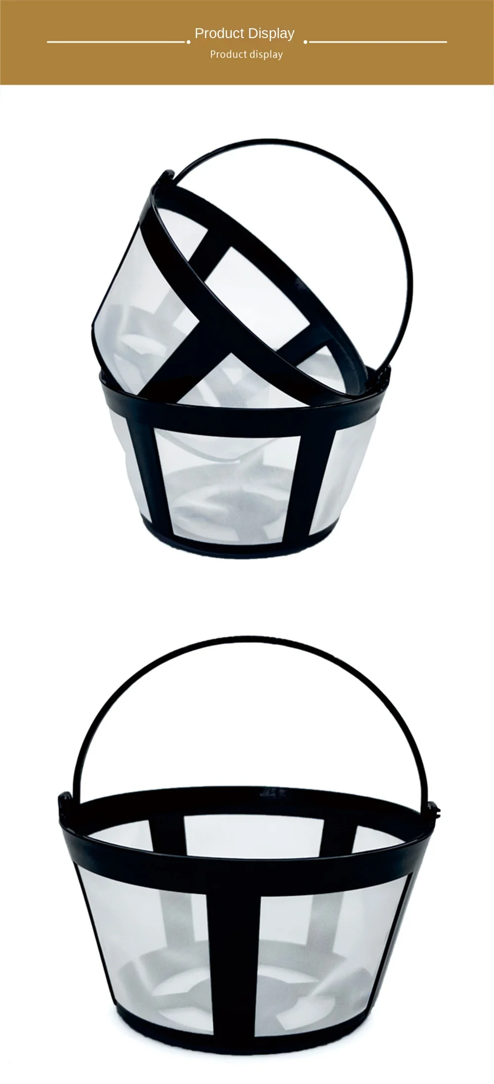 Description Picture 3 of item1~10PCS 1/Reusable Nylon Coffee Pot Filter Holder Mesh Basket Coffeeware Spoon Strainer Tea Brewer Home Kitchen Accessories