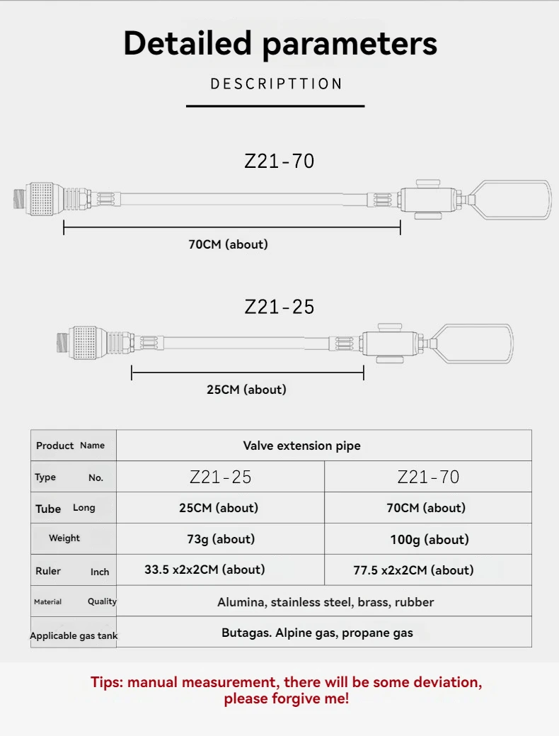 Description Picture 3 of itemCAMPINGMOON Outdoor Split Furnace Head Accessories,Flat Gas Tank Extension Cable with Valve,Camping Stove Extension Pipe Adapter