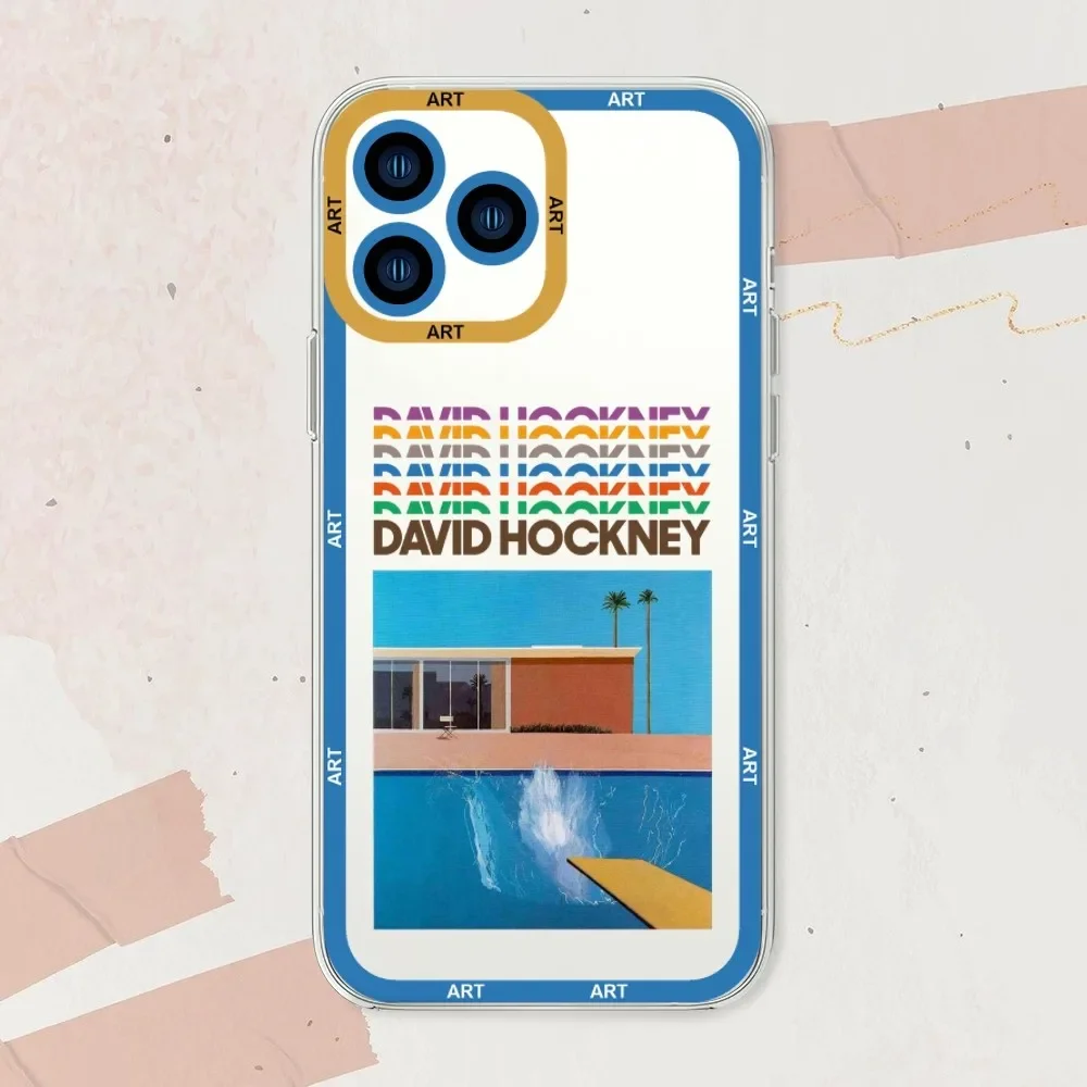 Art David Hockney Phone Case For iphone 11 12 13 14 Mini Pro Max Transparent Shell
