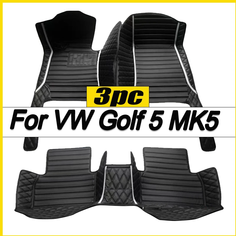 

Custom Made Leather Car Floor Mats For VW VW Golf 5 MK5 2004 2005 2006 2007 Carpets Rugs Foot Pads Accessories