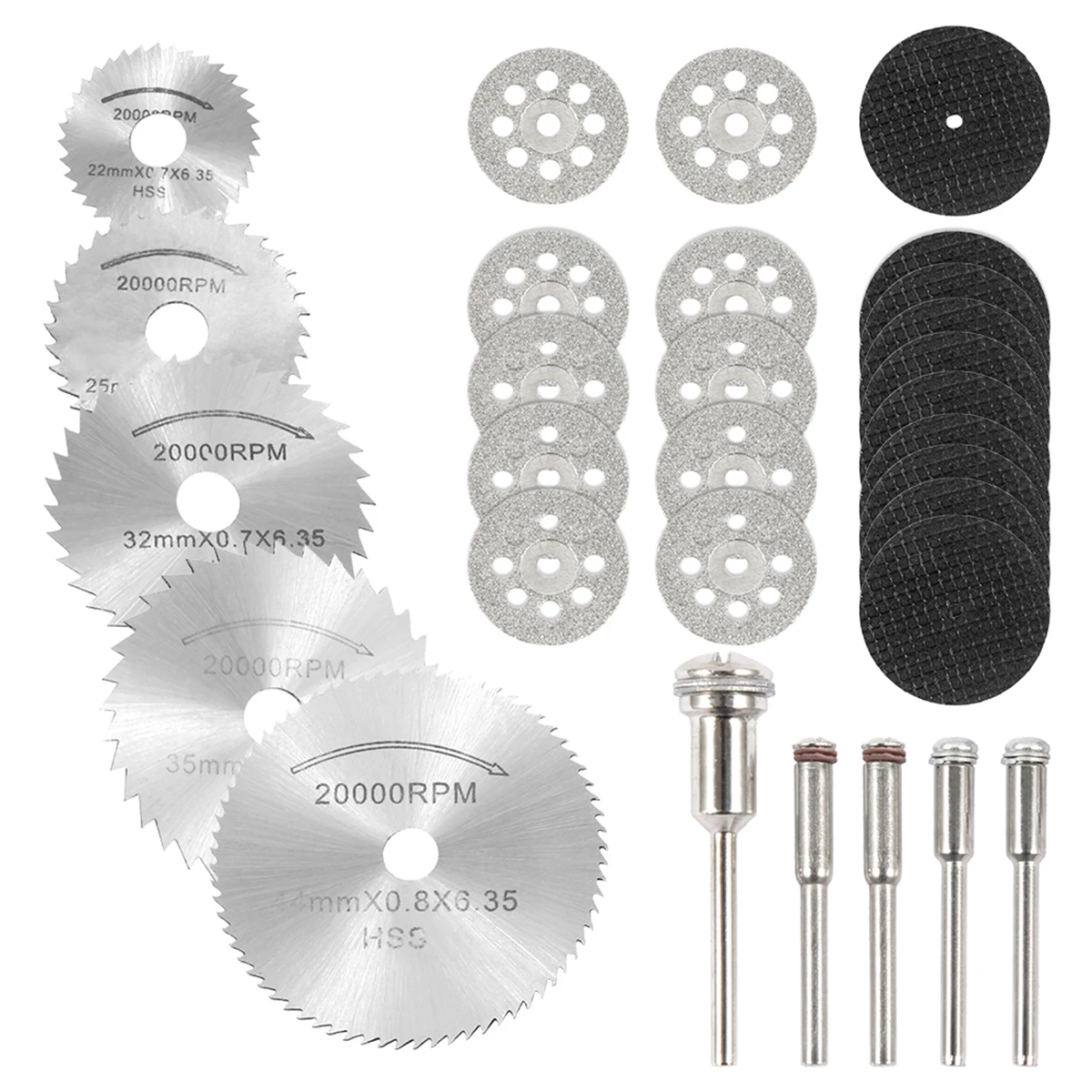 

30pcs Circular Saw Blade Cutting Wheel Set Fast Cut Off Diamond Cutting Discs Tool Metal Cutting Rotary Tool Accessories