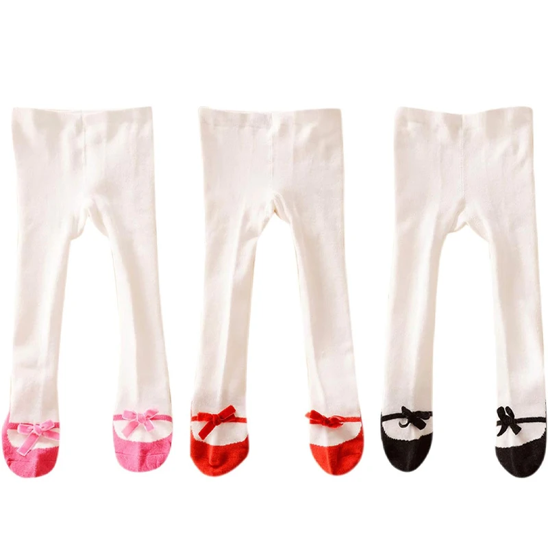 0-12M/12-24M/24-36M Anti Skid 0-3 Yrs Baby Girls Tights Newborn Cotton Bow Non-slip Toddler Girls Infant Leggings for Spring