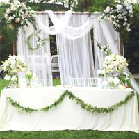 Tulle Curtain White Background Roller Curtain Wedding Party Arch Drape Hotel Banquet Outdoor Activities Decorative Valance Drape 2