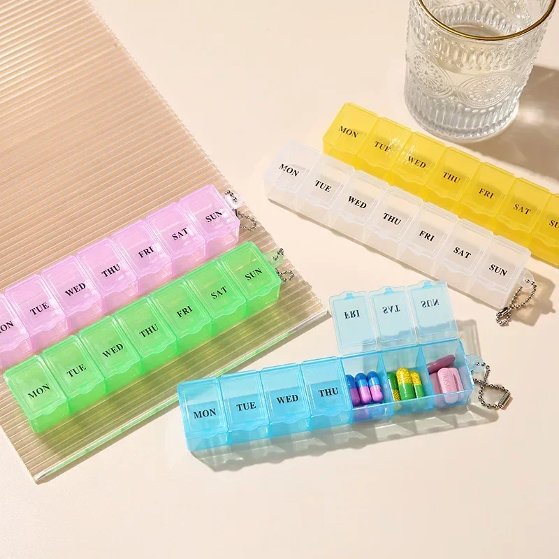 Holder Storage 1pcs New Weekly Mini Pill Medicine Box 5 Colors Tablet Organizer Container 7 Grids  Independent Lattice Hot