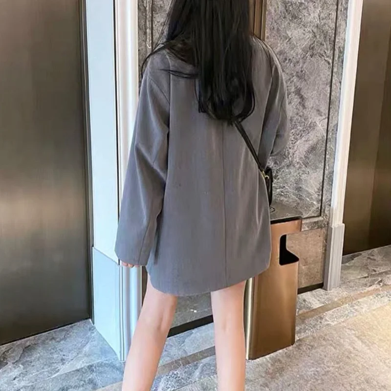 Blazer donna classico semplice stile coreano Vintage retrò monopetto manica  lunga primavera All match abbigliamento temperamento femminile|Blazers| -  AliExpress
