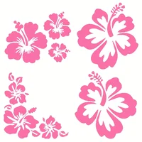 Vibrant Hibiscus Flower Car Stickers Auto Rear Windshield Waterproof Decoration DIY Automobile Body Styling Car Accessories